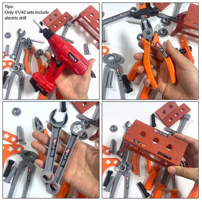 Kids Pretend Tools Kit 38/41/42 PCS Role Play Repair Construction Tool Kit Educational Learning Toys for ToddlersBoys Girls Gift Beauty Fashion