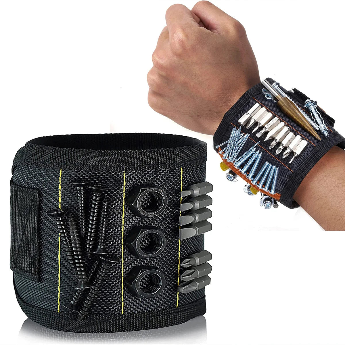 Magnetic Wristband for Holding Screws,Nails，Drilling Bits,Wrist Tool Holder Belts with Strong Magnets,Cool Gadgets for Men, wome Beauty World Shop
