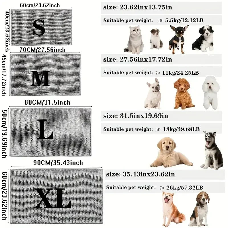 Dog Doormats for Muddy Paws Absorbent Non-slip Washable Mat Anti-slip Quick-drying Microfiber Mud Mat Pet Accessories Beauty World Shop