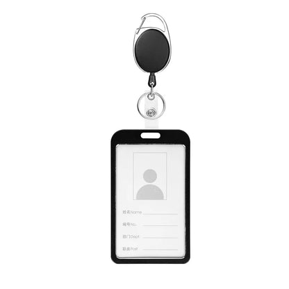 1 Pcs Aluminum Alloy Card Cover Case Bank Business Work Card Holder with ABS Retractable Badge Reel Credit ID Card Badge Bag Beauty World Shop