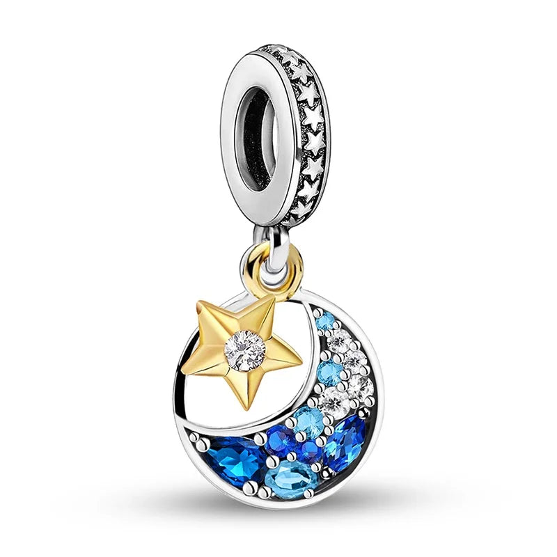 Shecharms 925 Sterling Silver Love Heart Firefly Golden Series Charms Fit DIY Making Bracelet Necklace High Quality Fine Jewelry Beauty World Shop