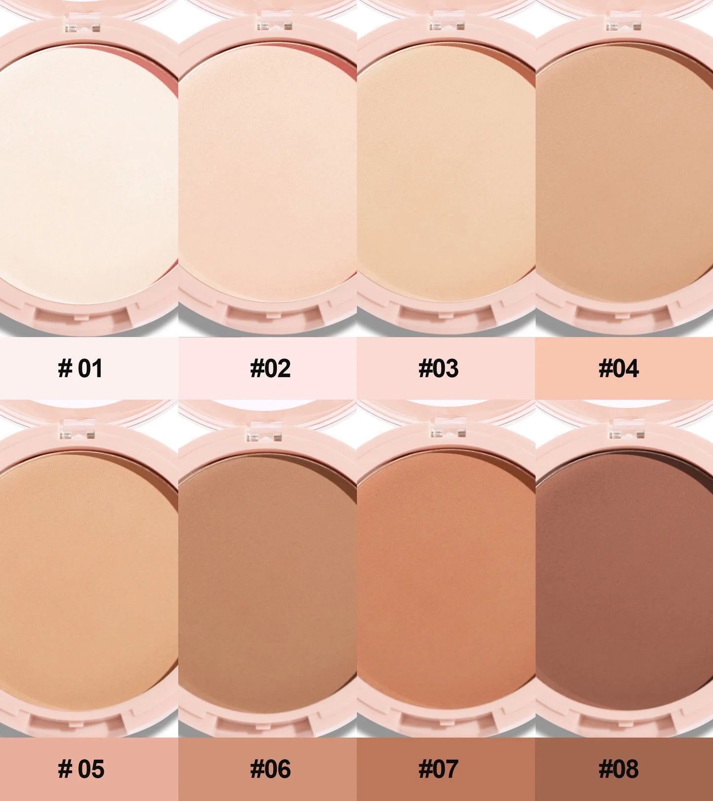 8 Color Matte Face Pressed Powder 24 Hours Oil Control Natural Setting Powder Foundation Full Coverage Waterproof Lasting Makeup Beauty World Shop