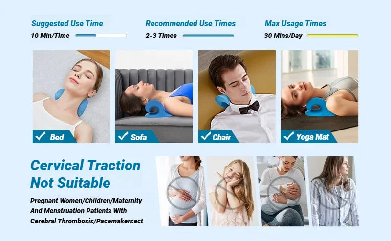 Neck Shoulder Stretcher Relaxer Cervical Spine Stretch Muscle Relaxation Traction Device Massage Pillow Correction Chiropractic Beauty World Shop