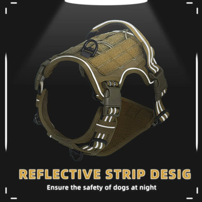 Tactical Dog Harness, No Pull Dog Harness, Adjustable Breathable MOLLE Dog Vest Harness for Medium Large Dog Reflective Military Beauty World Shop
