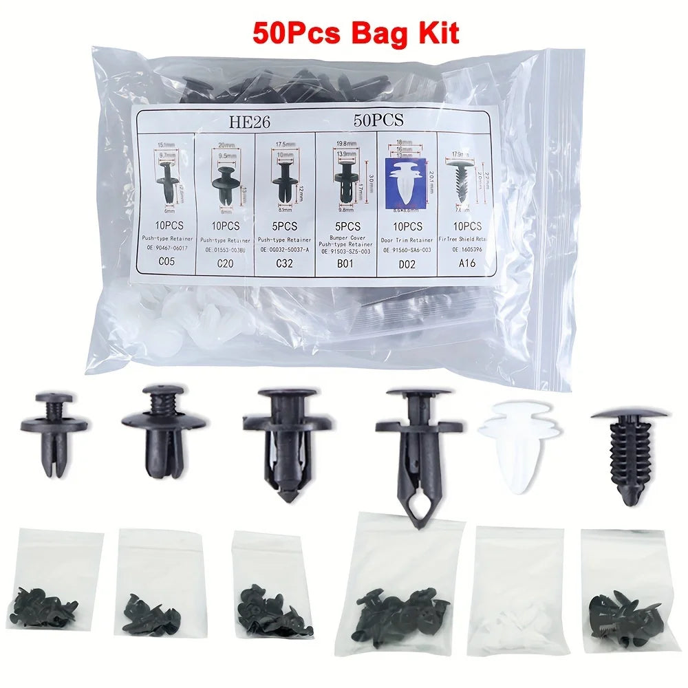 Auto Fastener Clip Mixed Car Body Push Retainer Pin Rivet Bumper Door Trim Panel Fastener Kit Car Clips Box or Bag packaging Beauty World Shop