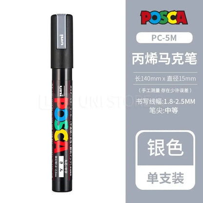 Uni Posca Full Marker PC-1M 3M 5M Multi-Colours Acrylic Permanente Rotulador Poster Graffiti Painting Pen For Fabric Rock Metal Beauty World Shop