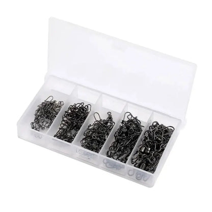 50pc/box Stainless Steel Fishing Connector Pin Bearing Rolling Swivel with Snap Fishhook Lure Accessories Beauty World Shop