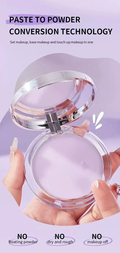 1PC Violet Cream To Powder Skin-friendly Skin Natural Face Long Lasting Oil-controlling Contouring Powder Cosmetics Beauty Trend Shop