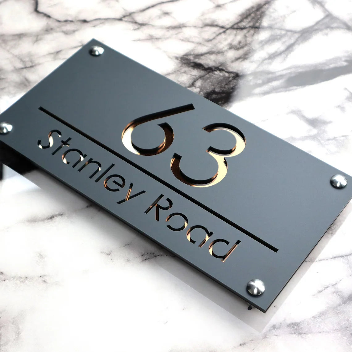 Customized Sign Outdoor House Number Plate Personalized Family Address Name Hotel Sign 3D Acrylic Laser Cut Wall Plaque Beauty World Shop