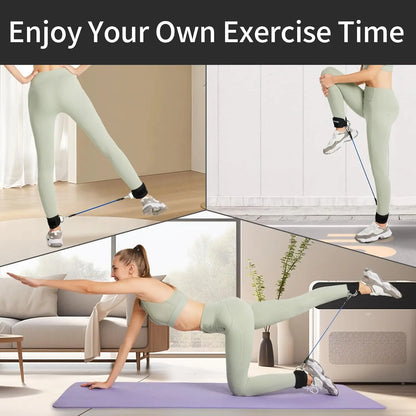Ankle Straps Resistance Bands Set Fitness Workout Exercise Equipment Ankle Weight Yoga Elastic Fitness Band For Gym Man Woman Beauty World Shop