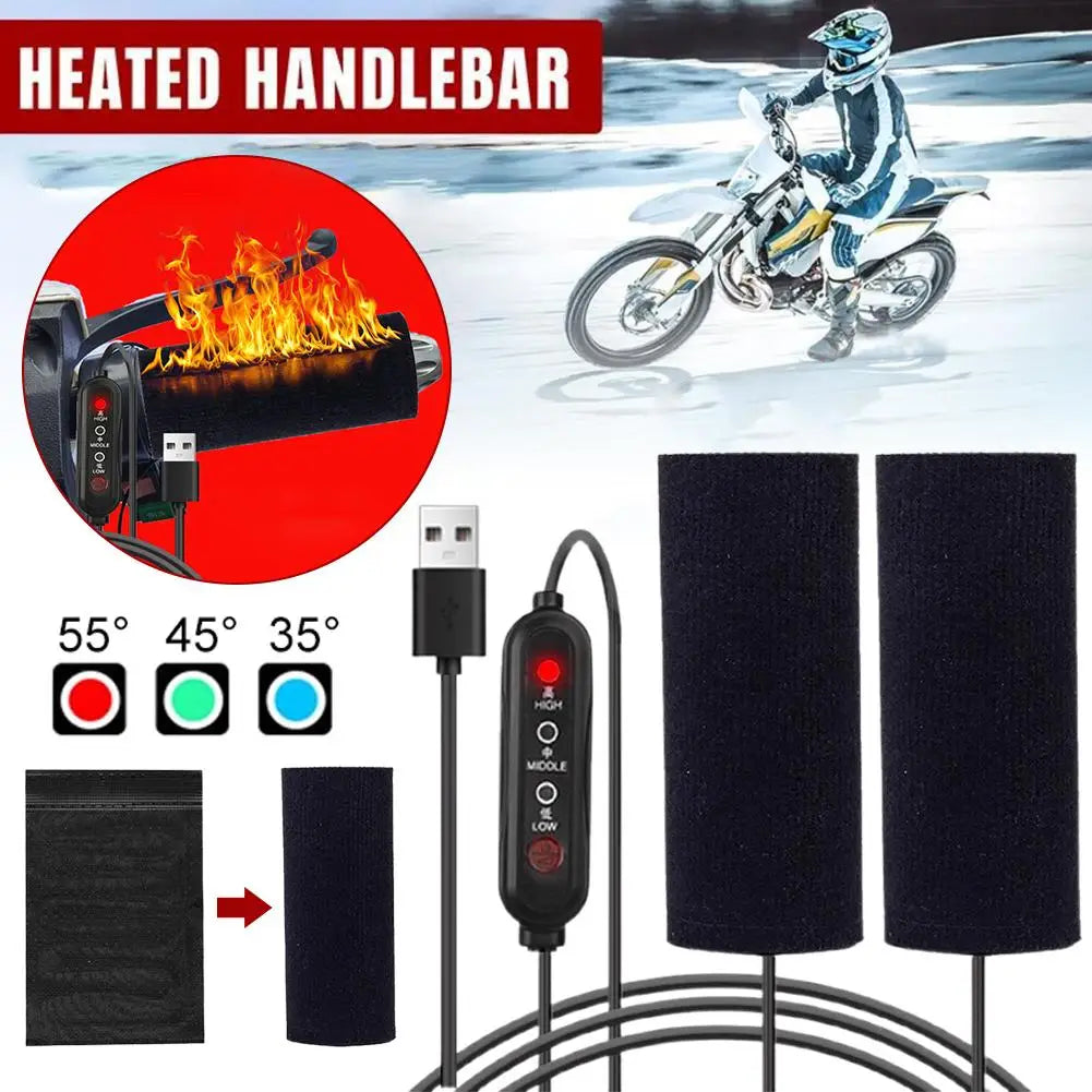 Motorcycle Heated Grips Handlebars USB Adjustable Insulated Handlebars Electric Scooter Bicycle Winter Warming Accessories Beauty Trend Shop