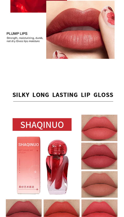 Artistic Soft Mist Mousse Lip Glaze Velvet Matte Lipstick Holding Makeup Not Easy to Sticky Cosmetics Lipstick Beauty Trend Shop