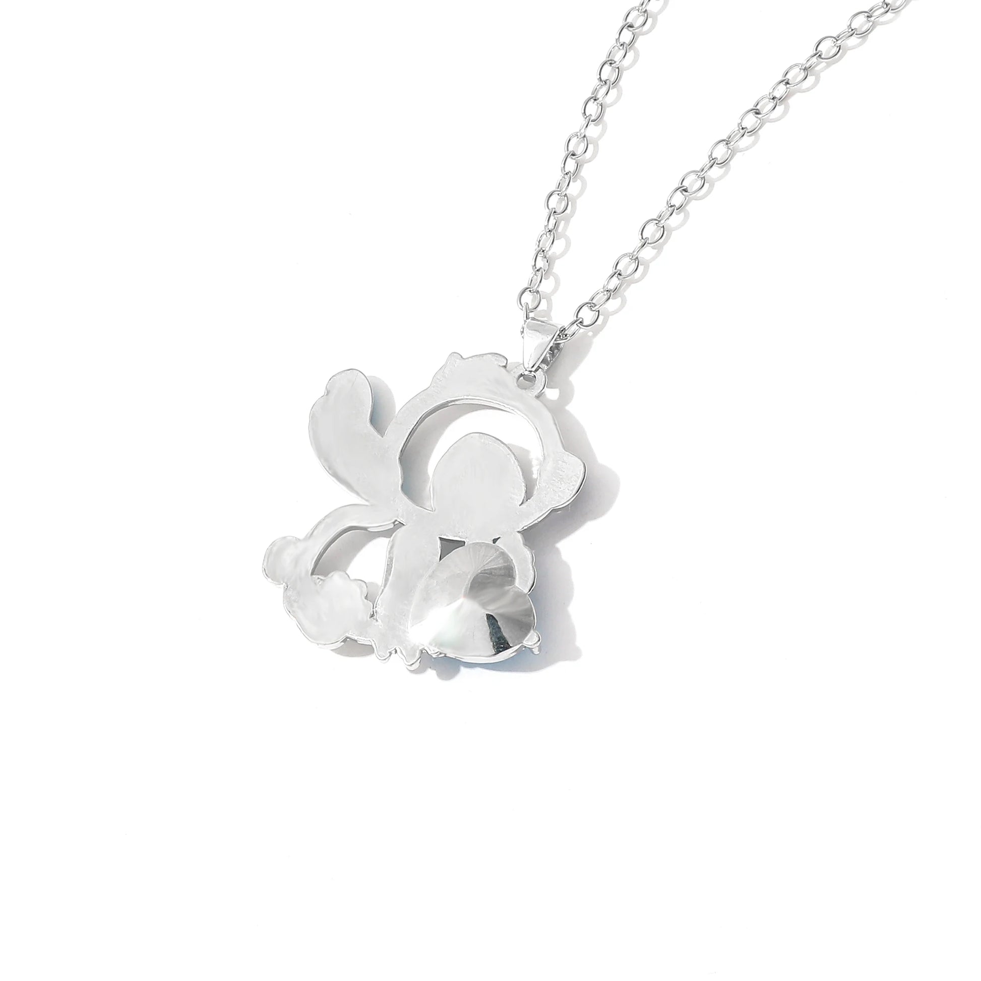 Lilo & Stitch Heart Rhinestone Necklace for Girls Anime Charms Pendant Fashion Jewelry Aesthetic Accessory Birthday Gift Beauty World Shop