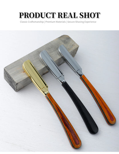 New Professional Baber Beard Straight Edge Shaving Razor Men Hair Removal Tools, Wooden Handle, Anti-Slip Grip for Home Shaving Beauty World Shop