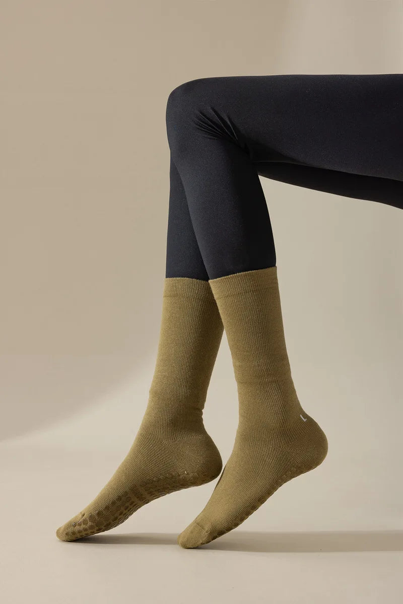 Professional Yoga Socks Women Silicone Non-slip Solid Color Pilates Socks Cotton Breathable Floor Gym Fitness Dance Sports Socks Beauty World Shop