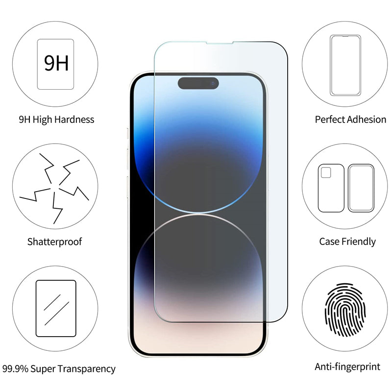 3/5PCS Glass Screen Protector Phone Case for IPhone 12 11 13 14 15 16 Pro Max Mini XS XR X 8 Plus 14Pro 13Pro IPones Front Cover Beauty World Shop