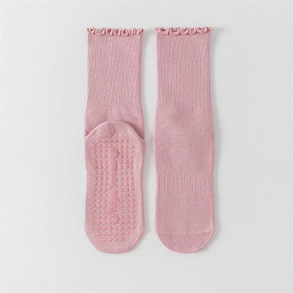 Yoga socks, boneless mid tube socks, sports anti slip thin fit, fitness Pilates combed cotton women's socks Beauty World Shop