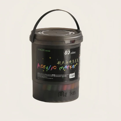 24/36/48/60/80/120 Bucket-cap Soft-Head Acrylic Marker Pen - Specially Designed for Students in Art Class, with Strong Coverage. Beauty World Shop