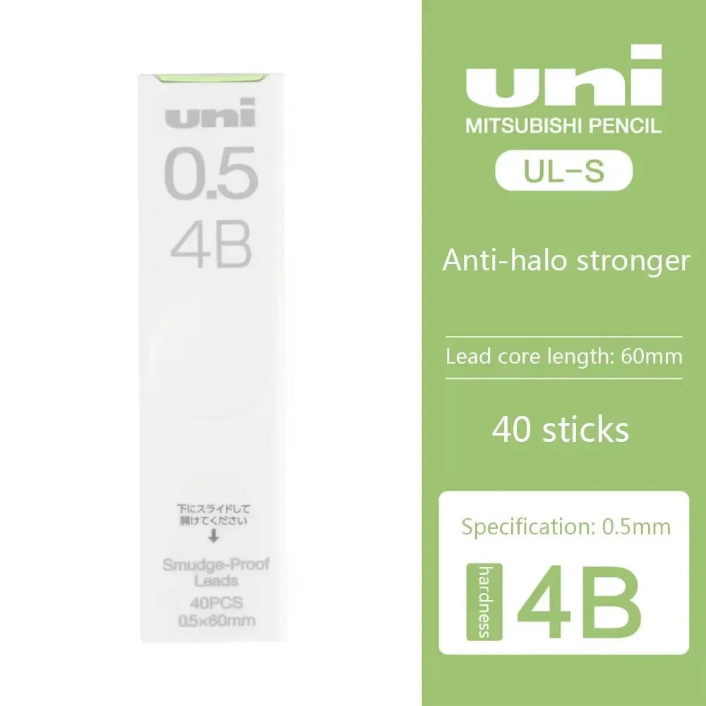 1Pcs Japan UNI UL-S Mechanical Pencil Lead-core Anti-fouling Thickened Black Non-breakable Student Pencil Lead 0.3/0.5/0.7 mm Beauty World Shop