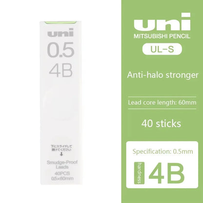1Pcs Japan UNI UL-S Mechanical Pencil Lead-core Anti-fouling Thickened Black Non-breakable Student Pencil Lead 0.3/0.5/0.7 mm Beauty World Shop