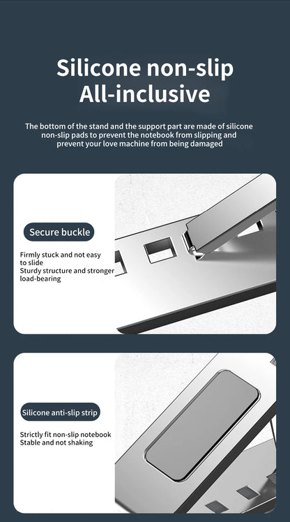 Laptop Stand For Macbook Folding Adjustable Aluminum Computer Pc Tablet Stand Notebook Tablelaptop Holder Heat Dissipation Beauty World Shop