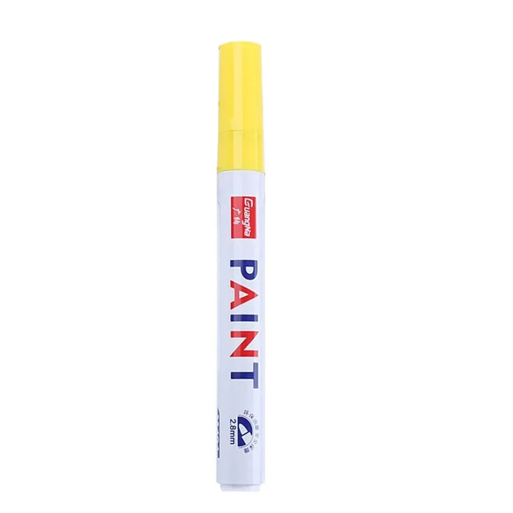 Car Paint Pen Waterproof Car Wheel Tire Oily Painting Mark Pen Auto Rubber Tyre Tread CD Metal Permanent Paint Marker Beauty World Shop