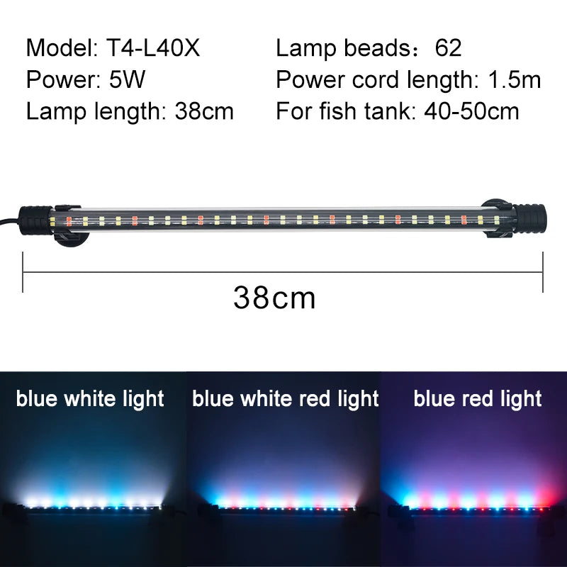 Waterproof LED Aquarium Light Fish Tank Underwater Lamp Clip Light Aquariums Decor Lighting Submersible Lamp Plant Grow 220-240V Beauty World Shop