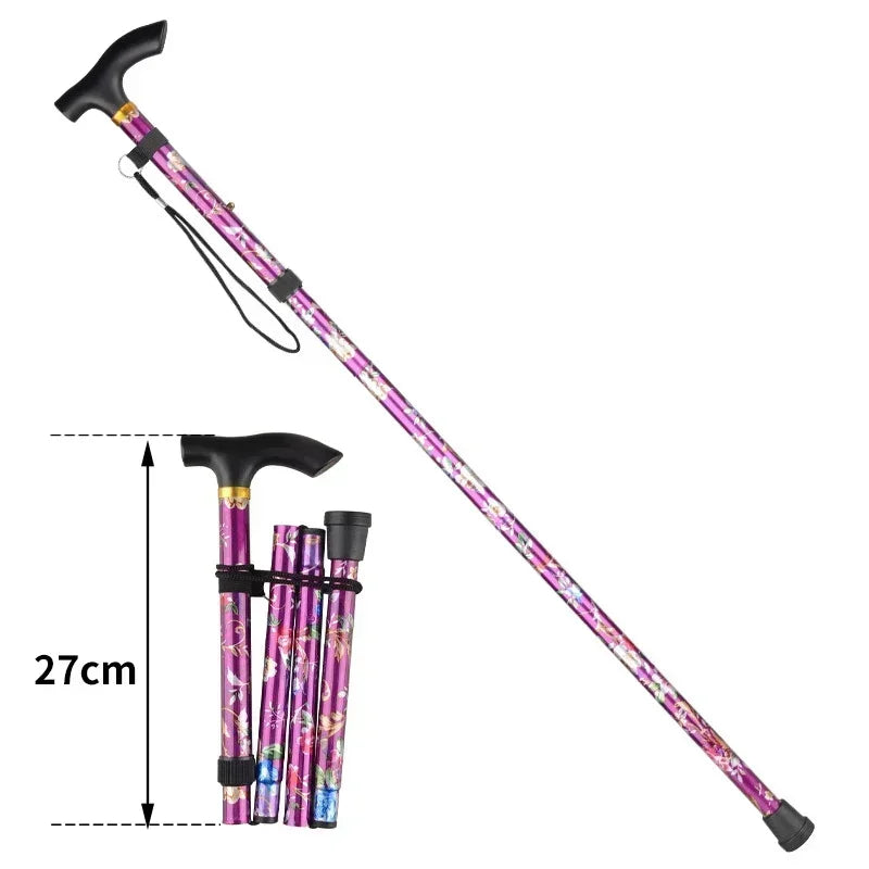Outdoor Walking Sticks Hiking Camping Mountaineering Poles Telescopic Baton Trekking Poles Folding Cane Crutches Pole Unisex Beauty World Shop