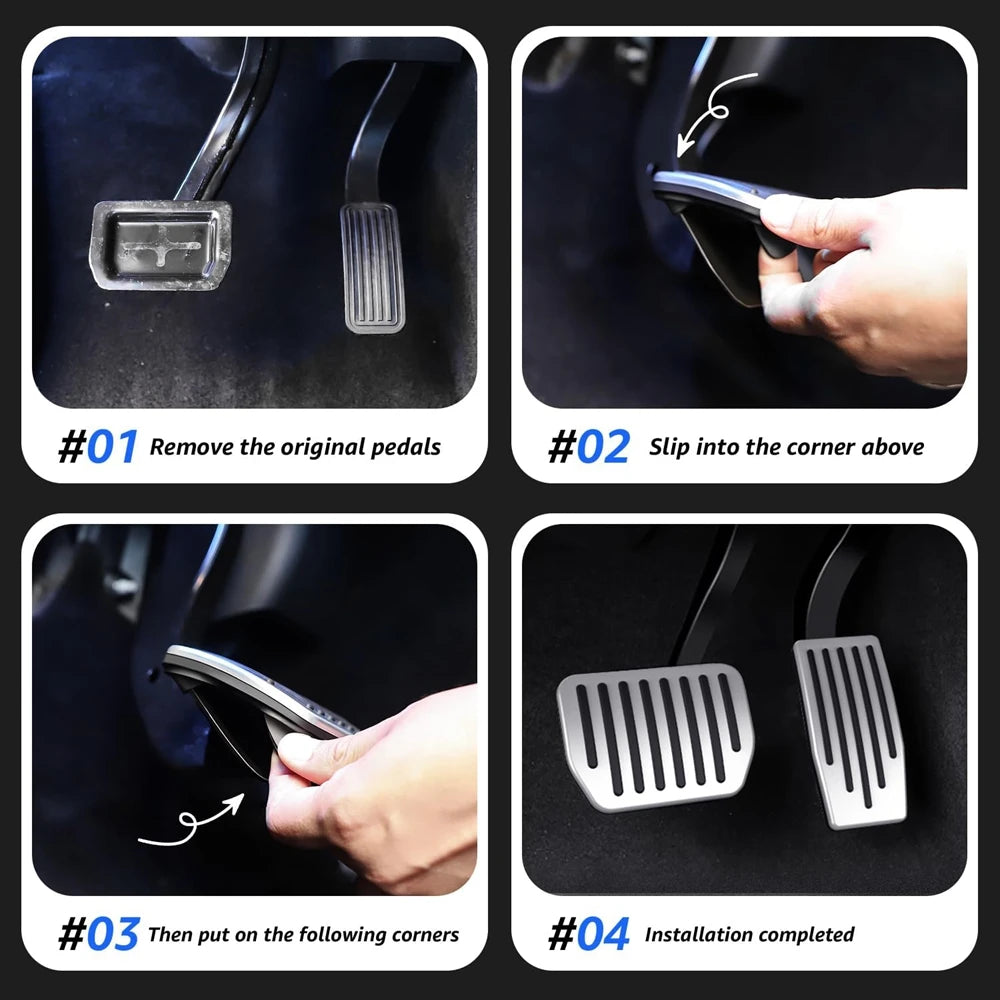 Foot Pedal Pad for Tesla Model 3 Y Juniper Non-Slip Performance Aluminum Car Accessories Model 3/Y Brake Accelerator Pedal Cover Beauty World Shop