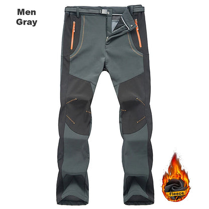LNGXO Thick Warm Fleece Hiking Pants Men Winter Waterproof Windproof Outdoor Soft Shell Rain Trousers Trekking Camping Ski Pants Beauty World Shop