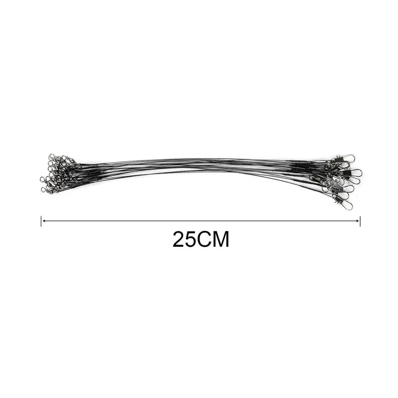 20PC Anti Bite Steel Fishing Line 15/20/25/30cm Steel Wire Leader With Swivel Fishing Accessory Fishing Wire Olta Leadcore Leash Beauty World Shop