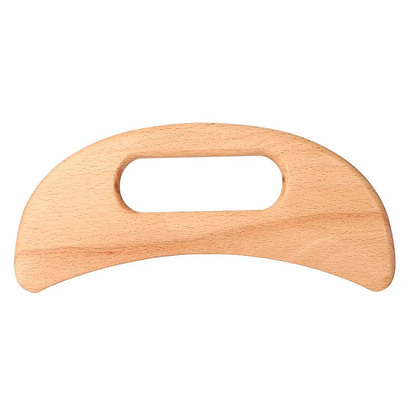 Lazy People Moon Shape Wooden Guasha Board Lymphatic Massager for Full Body Relaxation Neck Muscle Release Natural Beechwood Beauty World Shop