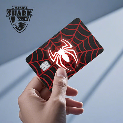 2025 New Mcloving Meme Cartoon Spider Anime Red Eyes Black Dragon PVC Sticker Film Skin for Debit Bank Credit Card Beauty World Shop