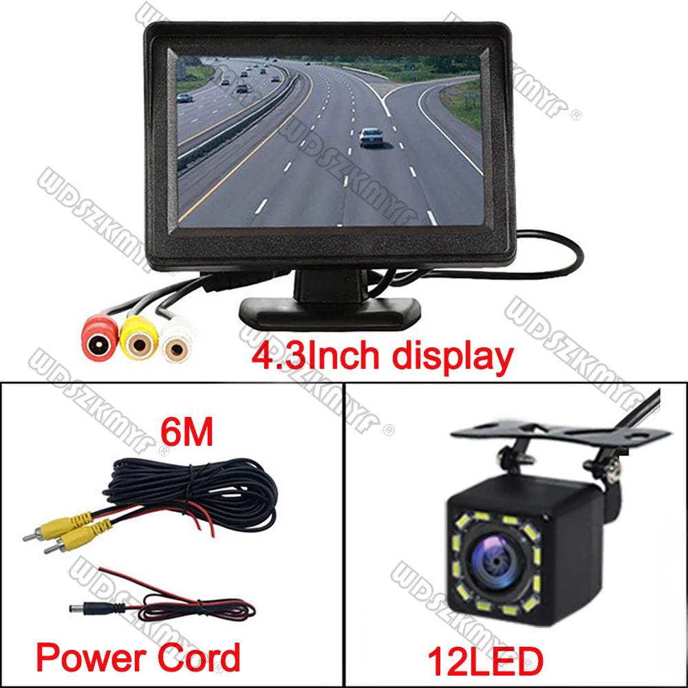 Easy Installation 4.3Inch or Rear View Camera Monitor Screen Reversing Camera for Car Parking Parking System Camera for Vehicle Beauty World Shop