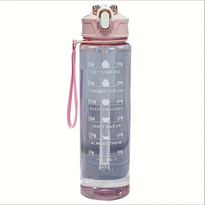 800ml/27oz Large Capacity Sports Water Bottle Leak Proof Plastic Drinking Cup With Time Scale Suitable For Travel Fitness Sports Beauty World Shop