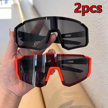 Hiking 2pcs Cycling Anti Light Glasses Men Women UV400 Sandproof Eye Protector Shades Outdoor Sports Goggle Anti Radiation Lens Beauty World Shop
