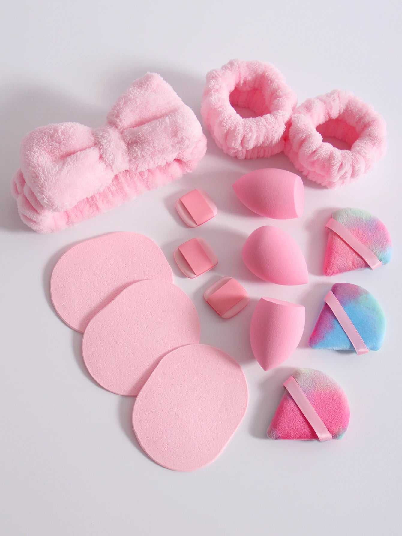 15 件套 Cosmetic Puff Makeup Sponge Blender Beauty Egg Foundation Sponges Puff Wash Face Headband Wristband Make up Accessories Beauty World Shop