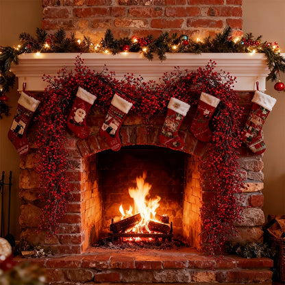 1.8m Artificial Hanging Plants Garland Plastic Red Ferns Fake Ivy Plant for Christmas Home Wedding Table Party Garden Decoration Beauty World Shop