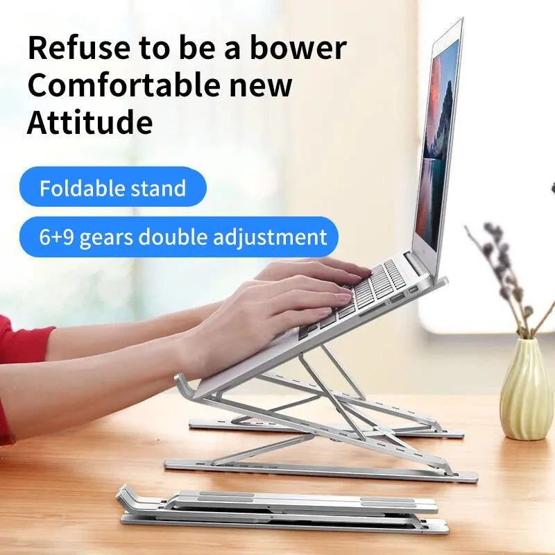 Laptop Stand For Macbook Folding Adjustable Aluminum Computer Pc Tablet Stand Notebook Tablelaptop Holder Heat Dissipation Beauty World Shop