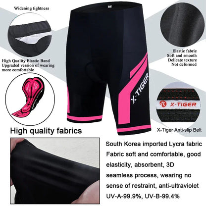X-TIGER Women Cycling Shorts 5D Gel Padded Shockproof MTB Mountian Bicycle Shorts Road Racing Bike Shorts Summer Outfit Clothing Beauty World Shop