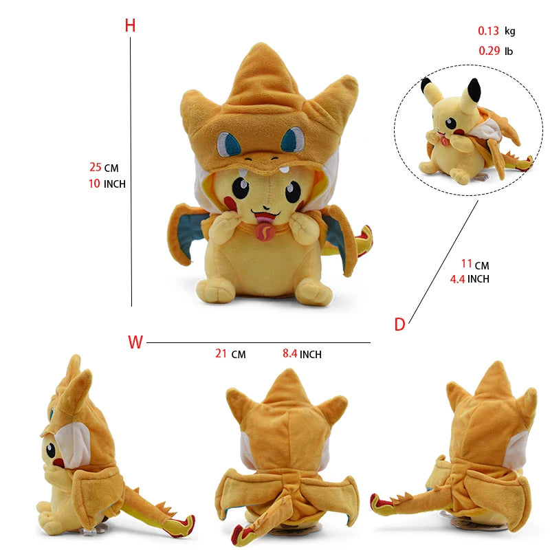 Cos Eevee Pikachu Cosplay Plush Toys Pikachu Peluche Lucario Stuffed Animal Doll Collectible Gift,Cartoon 20-30CM Beauty World Shop