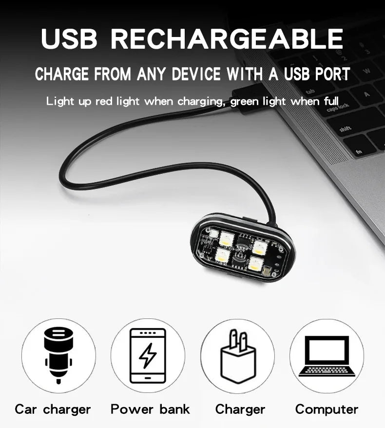 Wireless Light Aircraft Airplane Helicopter Warning Lights RGB Led Strobe lights Motorcycle Lights LED Flash with USB Charging Beauty World Shop