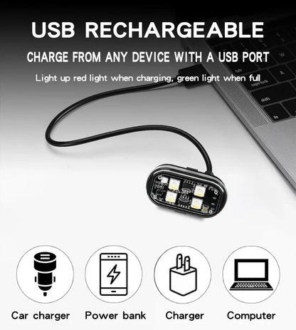 Wireless Light Aircraft Airplane Helicopter Warning Lights RGB Led Strobe lights Motorcycle Lights LED Flash with USB Charging Beauty World Shop