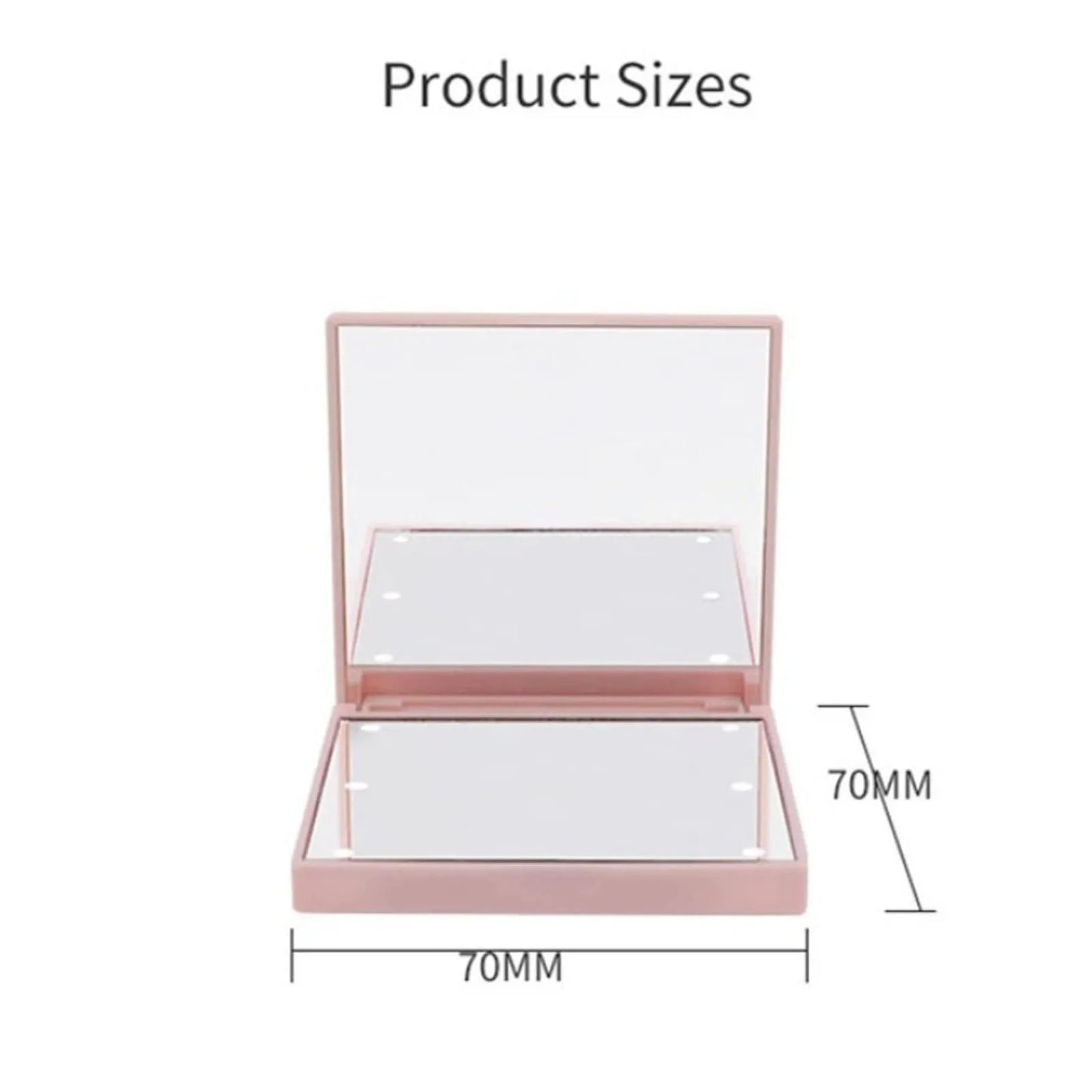 6 Led Makeup Mirror With Light  Magnifying Small Pocket Portable Travel Pink Black White Foldable Cosmetics Vanity Mirrors Beauty World Shop
