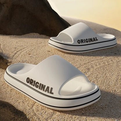 Feslishoet Summer Cool Women Men Slippers Soft Sandals Women Beach Casual Shoes Light EVA Slides Brand Sandals Outdoor Beauty World Shop