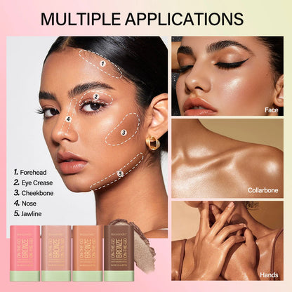 Multi-function Blush Stick Face Makeup Waterproof Easy Color Rouge Blusher Cream Contour Rendering Brightening Contour Makeup Beauty World Shop