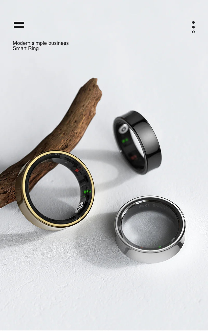 R09 Smart Ring Men Women with Charging Case,Heart Rate Blood Oxygen,Skin Temperature Monitor,5ATM Waterproof For Android iOS Beauty World Shop