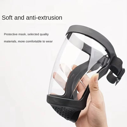 Full-Face Transparent Protection Mask with Adjustable Buckle - Reusable and Heat-Resistant Facial Shield for Safety in Work, Out Beauty World Shop