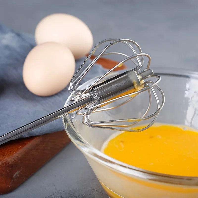 Stainless Steel Egg Beater Durable Semi-Automatic Mixer for Effortless Egg Cream Mixing Stirring and Beating for Kitchen Baking Beauty World Shop