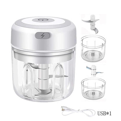 100ml/250ml Electric Mini Garlic Press Chopper - Rechargeable USB Masher with Powerful Lithium Battery, Easy Meat Grinder Beauty World Shop